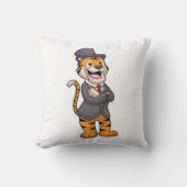 ジャケットと帽子を持つグルーミングとしてのタイガー クッション (正面)