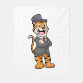 ジャケットと帽子を持つグルーミングとしてのタイガー フリースブランケット (正面)