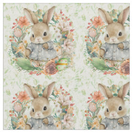 ジャケットに入ったキュートなイースターバニー ファブリック