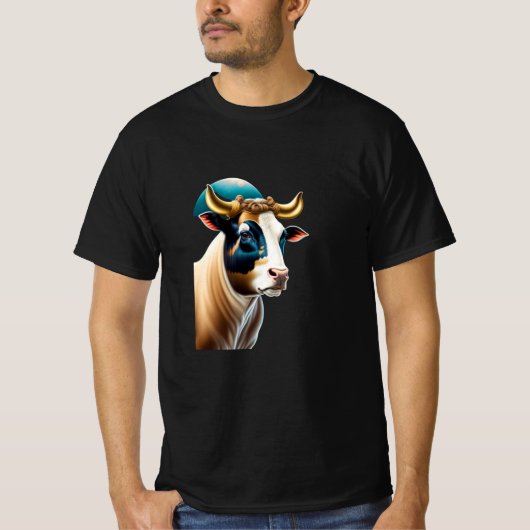 ジャケットに牛のTシャツ Tシャツ (正面)