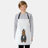 ジャケットを着た新郎クマ エプロン (着用した状態)