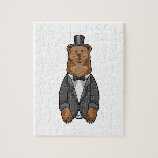ジャケットを着た熊が新郎 ジグソーパズル (縦)