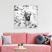 ジャケットを着ている犬。 キャンバスプリント (インサイチュ (リビング))