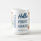 ジャケットスクールのバッグで1年生のかわいいテディベア コーヒーマグカップ (中央)