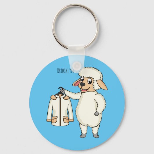 ジャケット漫画を持つ可愛い羊 キーホルダー (正面)