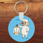 ジャケット漫画を持つ可愛い羊 キーホルダー (正面)