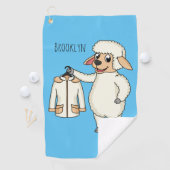 ジャケット漫画を持つ可愛い羊 ゴルフタオル (インサイチュ)