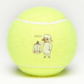 ジャケット漫画を持つ可愛い羊 テニスボール (裏面)