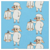 ジャケット漫画を持つ可愛い羊 ファブリック (クローズアップ)