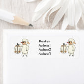 ジャケット漫画を持つ可愛い羊 ラベル (インサイチュ)