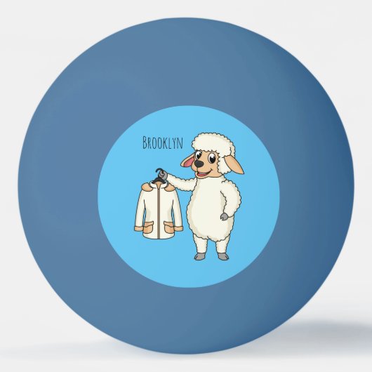 ジャケット漫画を持つ可愛い羊 卓球ボール (正面)