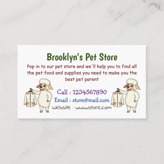 ジャケット漫画を持つ可愛い羊 名刺 (正面)