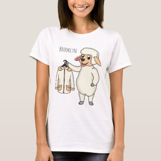 ジャケット漫画を持つ可愛い羊 Tシャツ (正面)
