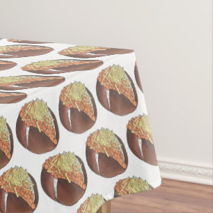 ジャケ焼いたットポテトビーンズチーズUK英国料理 テーブルクロス