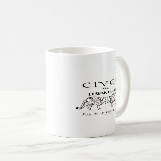 ジャコウ猫のブランドのLuwakのコーヒー- Sの***がよいこと人を配置して下さい! コーヒーマグカップ (正面右)