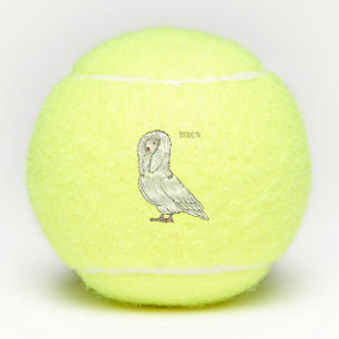 ジャコバン鳩バードカートゥーンイラストレーション テニスボール