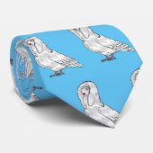 ジャコバン鳩バードカートゥーンイラストレーション ネクタイ (ロール)
