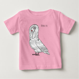 ジャコバン鳩バードカートゥーンイラストレーション ベビーTシャツ