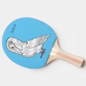 ジャコバン鳩バードカートゥーンイラストレーション 卓球ラケット (横)