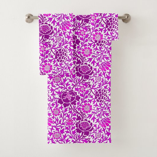 ジャコビアンフローラ、アメジストパープル&薄紫 バスタオルセット (インサイチュ)