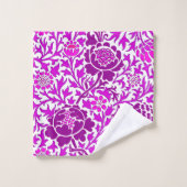 ジャコビアンフローラ、アメジストパープル&薄紫 バスタオルセット (ウォッシュタオル)