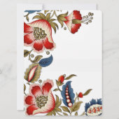 ジャコビアン赤と青の白抜き招待状 招待状 (裏面)