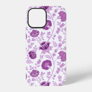 ジャコビアン フラワー ビッグ パターン ピンク 白 iPhone 12ケース