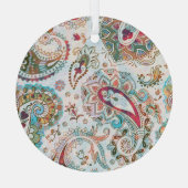 ジャコビーンエスニック花柄 ガラスオーナメント (裏面)