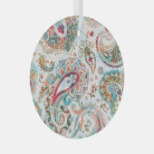 ジャコビーンエスニック花柄 ガラスオーナメント (正面右)