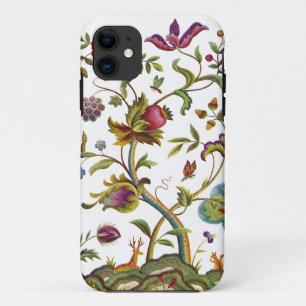 ジャコビーンクリーテル刺繍生木 iPhone 11 ケース