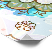 ジャコビーンシームレスパターン。花の背景, eth ポスター (角)