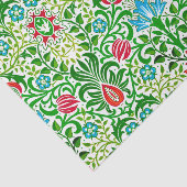 ジャコビーンフローラダマスク，緑とコーラルレッド 薄葉紙 (詳細)