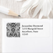 ジャコビーンフローラダマスク,黒,白と灰色 ラベル (インサイチュ)