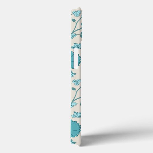 ジャコビーンフローラビッグパターンティール（緑がかった色）オンクリーム Case-Mate iPhoneケース (裏面 / 右)