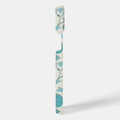 ジャコビーンフローラビッグパターンティール（緑がかった色）オンクリーム iPhoneケース (右側面)