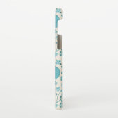 ジャコビーンフローラビッグパターンティール(緑がかった色)オンクリーム SAMSUNG GALAXYケース (左側)