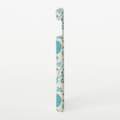 ジャコビーンフローラビッグパターンティール（緑がかった色）オンクリーム SAMSUNG GALAXYケース (右側)