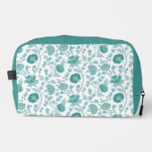 ジャコビーンフローラビッグパターンティール(緑がかった色)オン白 ドップキット (正面)