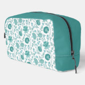 ジャコビーンフローラビッグパターンティール(緑がかった色)オン白 ドップキット (右コーナー)