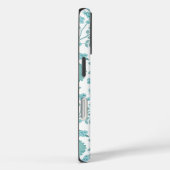 ジャコビーンフローラビッグパターンティール(緑がかった色)オン白 Case-Mate iPhoneケース (裏面 / 右)