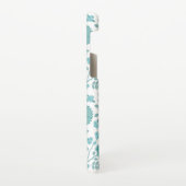 ジャコビーンフローラビッグパターンティール（緑がかった色）オン白 SAMSUNG GALAXYケース (左側)