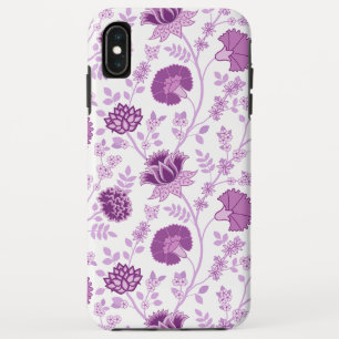 ジャコビーンフローラビッグパターンピンクオンホワイト iPhone XS MAXケース