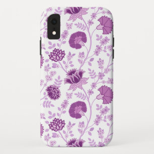 ジャコビーンフローラビッグパターンピンクオンホワイト iPhone XRケース