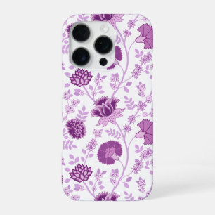 ジャコビーンフローラビッグパターンピンクオンホワイト iPhone 16 PROケース