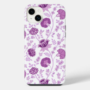ジャコビーンフローラビッグパターンピンクオンホワイト iPhone 14 PLUSケース