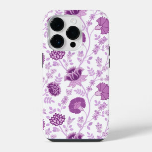 ジャコビーンフローラビッグパターンピンクオンホワイト iPhone 14 PROケース