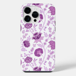ジャコビーンフローラビッグパターンピンクオンホワイト iPhone 14 PRO MAXケース