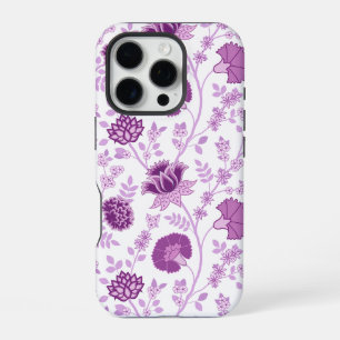 ジャコビーンフローラビッグパターンピンクオンホワイト iPhone 16 PROケース