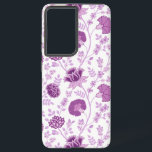 ジャコビーンフローラビッグパターンピンクオンホワイト SAMSUNG GALAXY S21 ケース<br><div class="desc">白い背景に対照的なピンのジャコビーンスタイルフローラ表面パターンデザイン。</div>