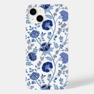 ジャコビーンフローラビッグパターンブルーonホワイト Case-Mate iPhone 14 plusケース
